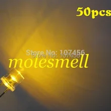 50 шт. 5 мм плоский верхний светодиодный 5 мм водный яркий светодиодный 5 мм Большой/широкоугольный желтый светодиодный 5 мм плоская головка желтые светодиоды