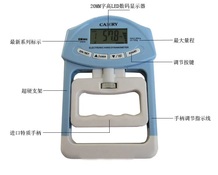 Профессиональный светодиодный цифровой дисплей Электронный ручной захват портативный ручной мышечный Стимулятор точный фитнес динамометр измеритель