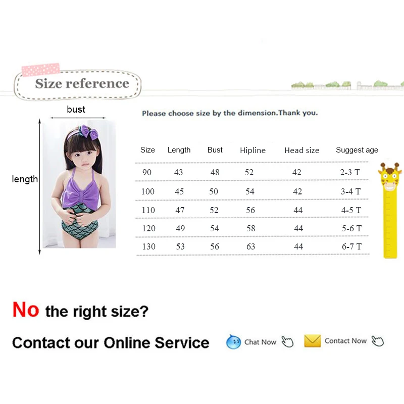 Малышка Русалочка, купальники для девочек, один предмет с лентой для волос, комплект, детский купальный костюм, купальник для маленьких девочек