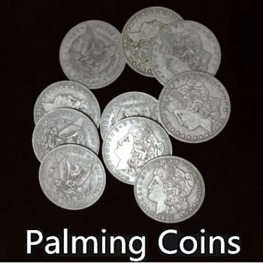 

10pcs/pack Palming Coins(Morgan Version)Magic Trick Comedy Close-up Magic Funny Coin Magic Accessories Gimmick Magic Props Metal