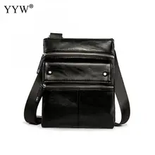 Yyw hombres mensajero Bolsas hombro de cuero masculino Bolsos Crossbody moda pequeños hombres impermeable patchwork negro 2018 bolso hombre