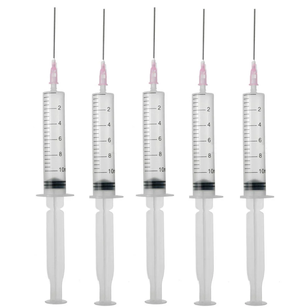 

5 Pieces Ink Syringes Transpare Plastic Syringe 10ml Printer Ink Adding Needle Syringes Blunt For Refilling Ink