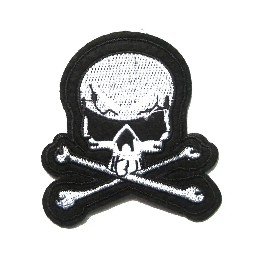 

2018 Handmade Limited For Clothing Parches Stickers 2pcs Jolly Roger Patch Pirate Skull Crossbones Iron-on For Poison Emblem