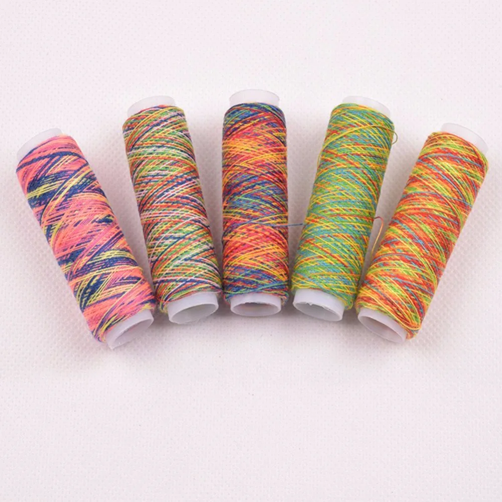 

5PCS Sewing Machine Threads Overlocking String Polyester Colorful All Purpose
