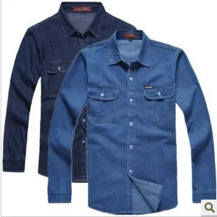 Compra camisa de jean de los hombres online al por mayor