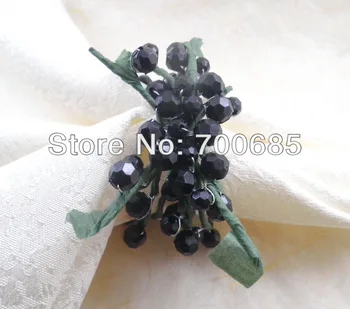 

black crystal napkin ring ,napkin holder