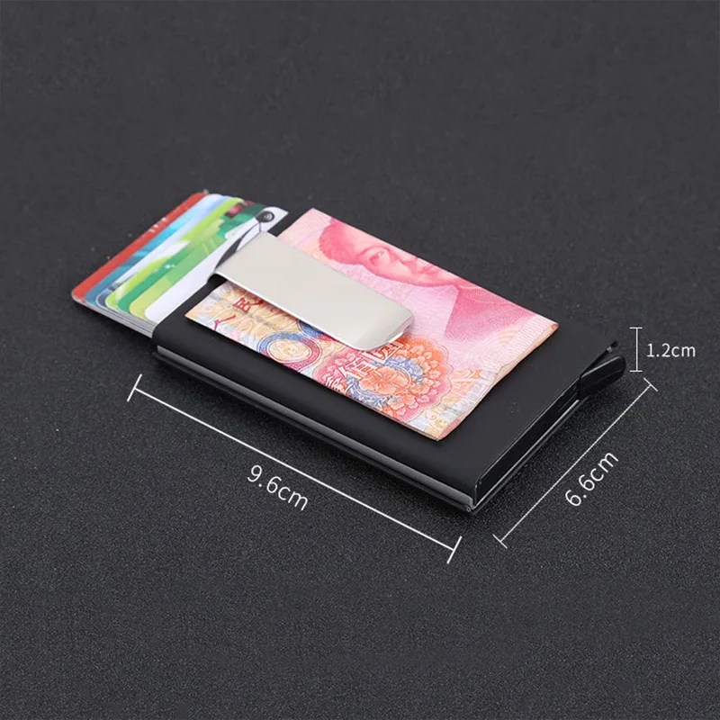 Men Women Credit Card holder Automatic Card Sets New Fashion Business ID Cards Aluminum Wallet Organizer Money Purse Bag PC0057 (5)