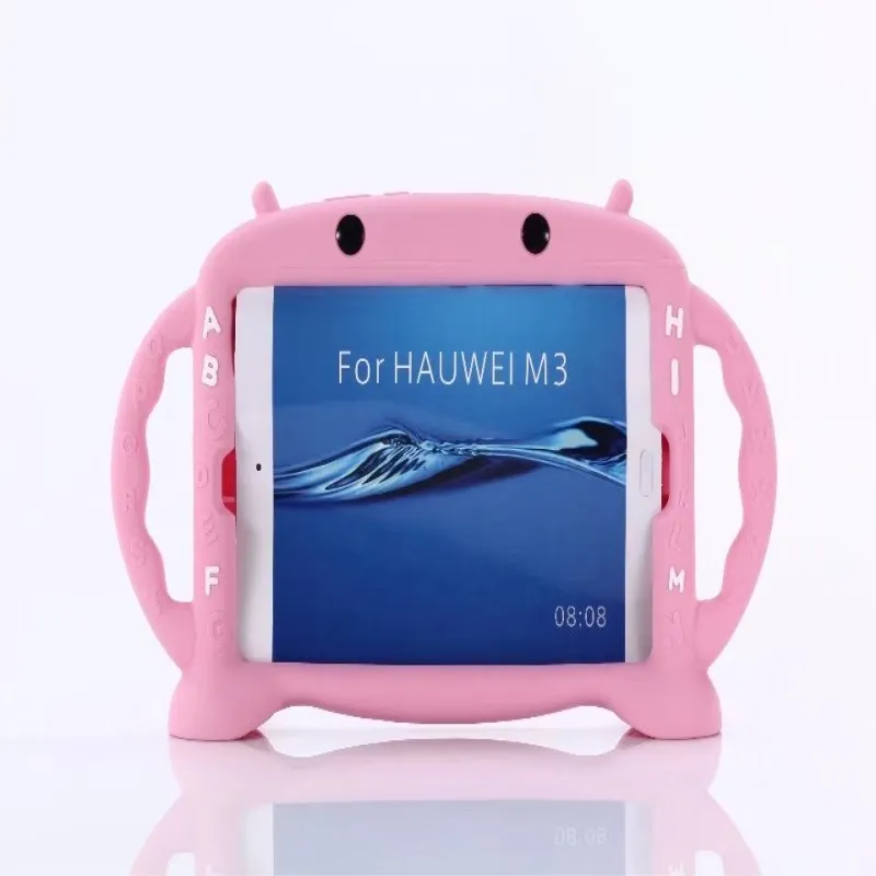 Дети 3D мультфильм противоударный EVA пены Стенд Tab чехол для huawei MediaPad M3 8,4 дюймов планшетный ПК - Цвет: Pink
