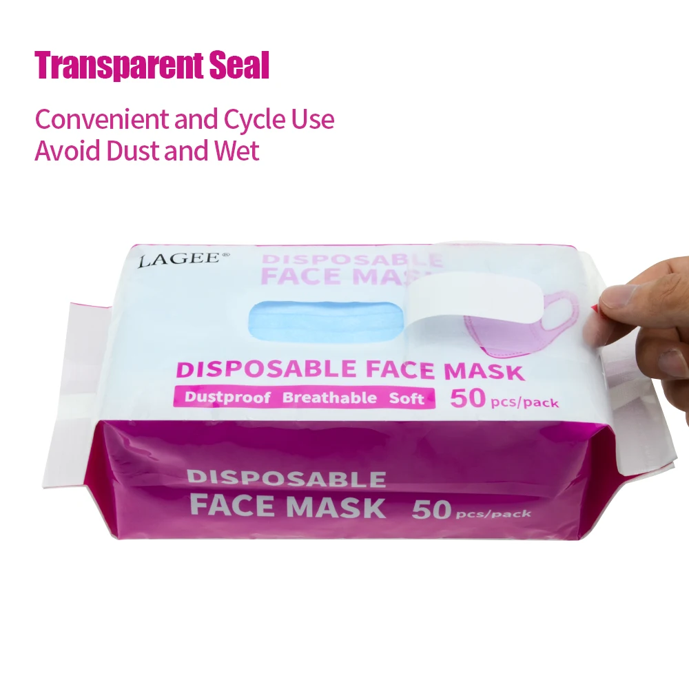 LAGEE, 50 шт в наборе, Сварочная маска для полости рта извлечения пыле для лица Защитная крышка маски для лица 3 слоя Одноразовые Красота салон