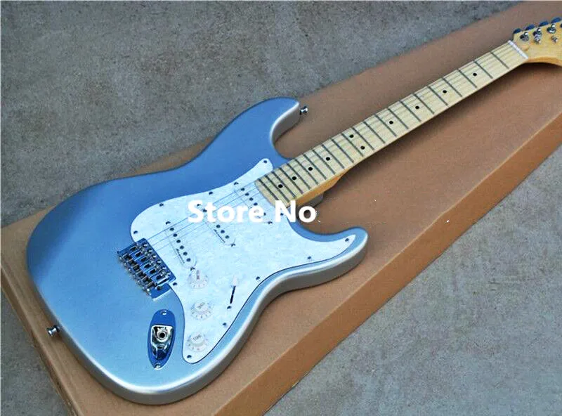 

Top quality GYST-1028 silver color with white plate beautiful Electric Guitar , Real Photo shot,Be Customized, Free shipping