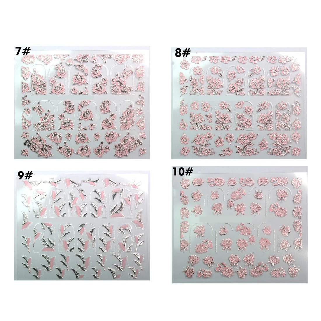 1 Sheets 3D Design Beautiful Pink Flower Nail Art Nail Sticker Nails Decal Nail Tools