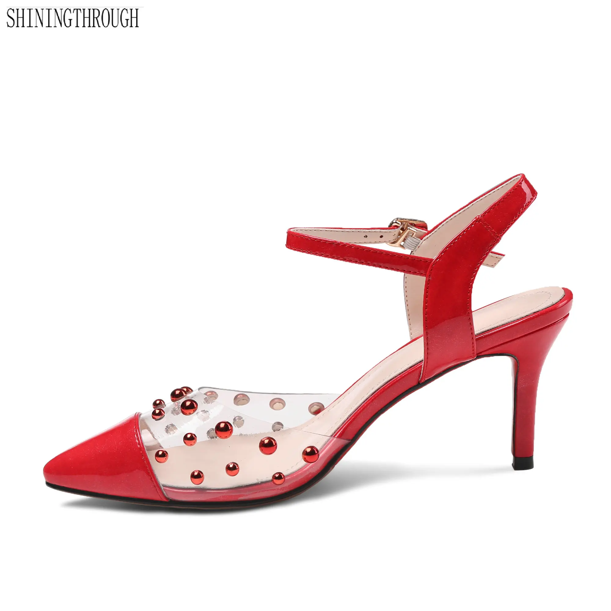 

Women transparent crystal high Heels Sandals Summer styel shoes woman Office Daily Shoes Woman large size 42 43