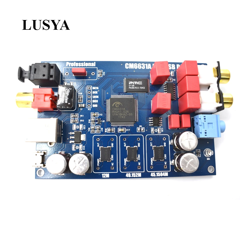 

Lusya upgrade CM6631A digital interface USB to I2S / SPDIF coaxial output 32 / 24Bit 192K+shel DAC decoder T0082