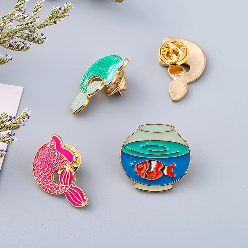 Новые милые Мультяшные брошки с хвостом русалки для женщин и мужчин