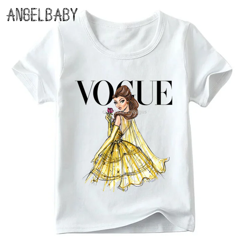 Модная футболка с принтом принцессы для мальчиков и девочек детская белая футболка с рисунком Детская летняя забавная повседневная одежда в стиле Харадзюку HKP5209