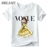 Boys and Girls VOGUE Princess Print T shirt Baby Cartoon White T-shirt Kids Summer Funny Harajuku Casual Clothes,HKP5209 1