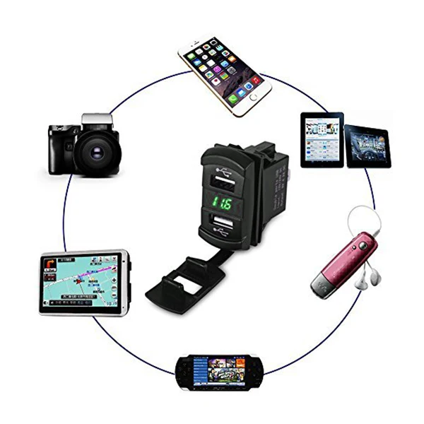 5V 4.2A морской двойной Переходник Usb для зарядки в машине Водонепроницаемый со