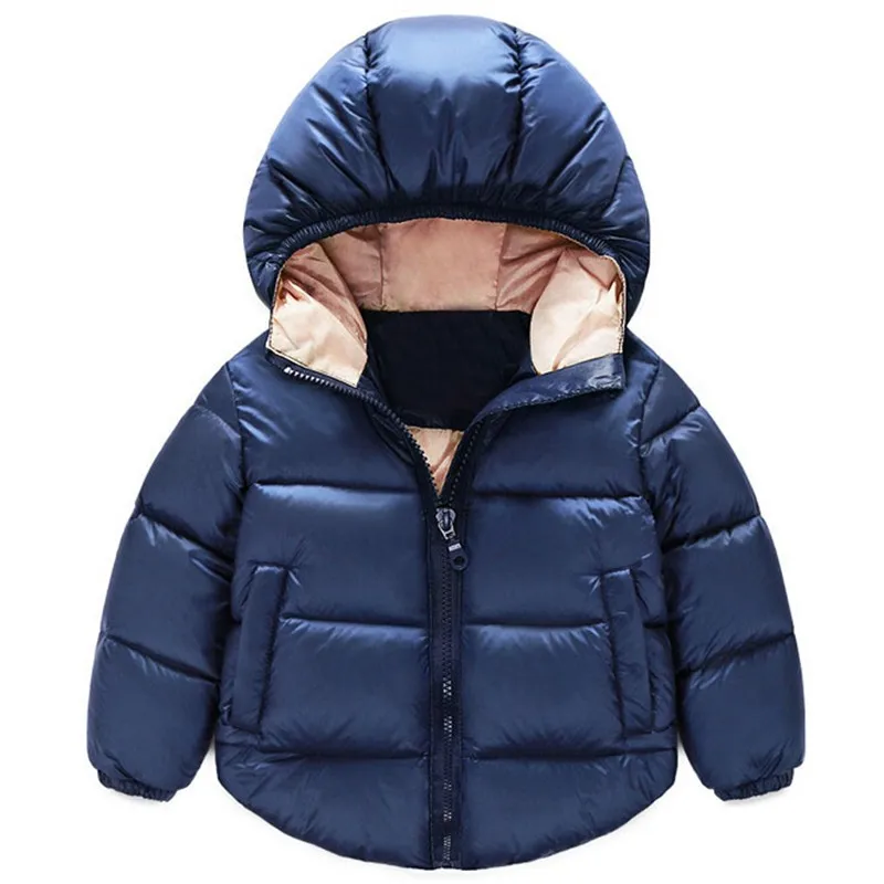 70 130cm Children Padded Cotton Jackets Autumn Parka Girls Hooded Coats