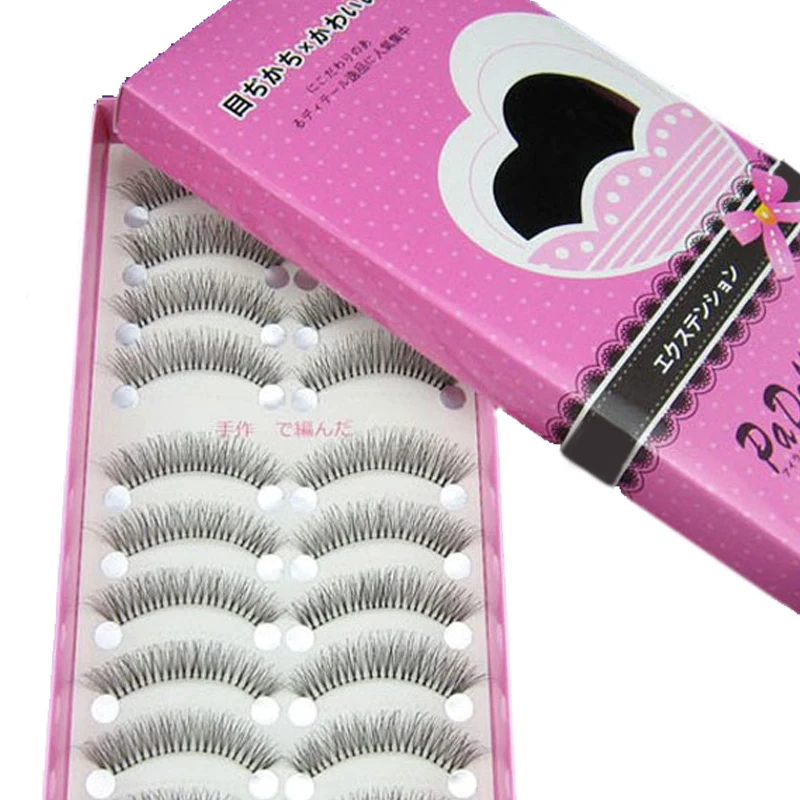 

10Pairs Reusable Handmade False Eyelashes Messy Natural Long Eyelash Extensions Fake Eye Lashes Wimpers Stage Makeup Tools