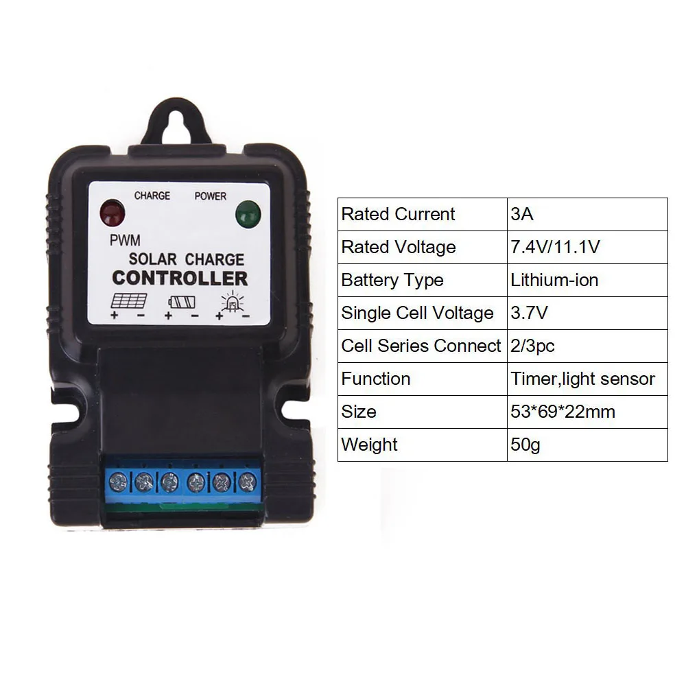 Светодиодный контроллер заряда 3A 3,2 3,7 6,4 12,8 25,2 12 24 V литий-ионный 3s 6s регулятор заряда батареи PV уличный светильник