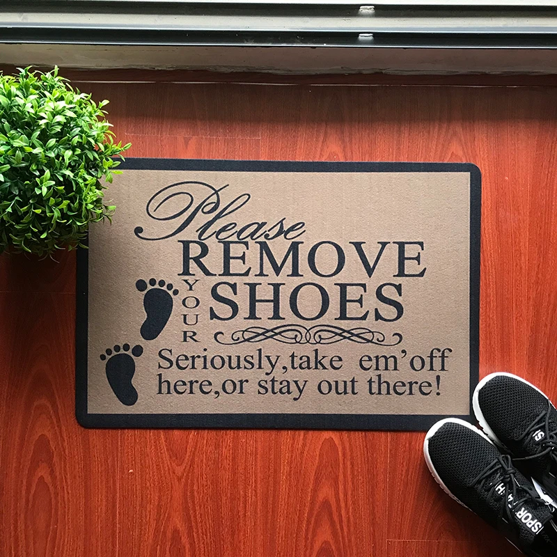 Please Remove Your Shoes Front Door Mat - Kindly Remove Your Shoes Funny Doormat Welcome Mats Entrance Door Mat Rug