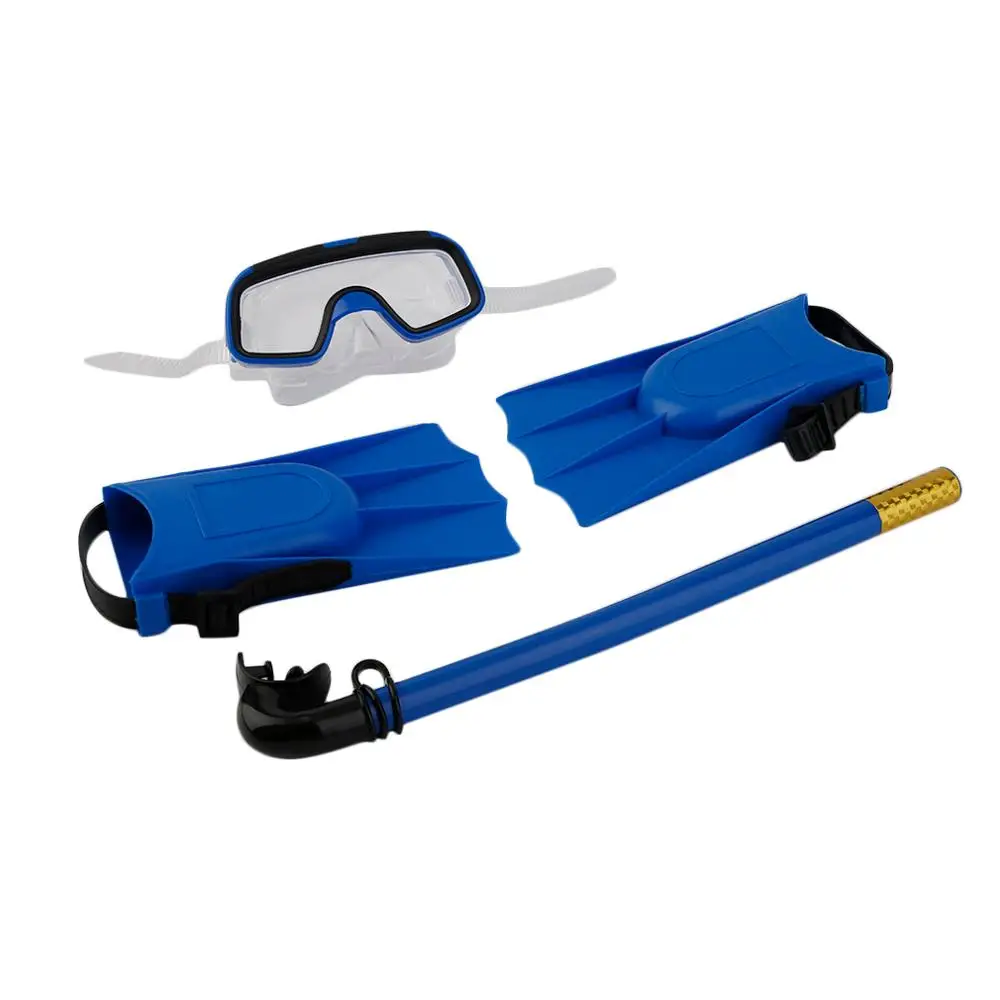 1 комплект маска для подводного плавания дыхательная трубка длинные плавники Моноласты 3 шт. набор трубок плавательный бассейн тренировочный оборудование Лидер продаж - Цвет: Blue