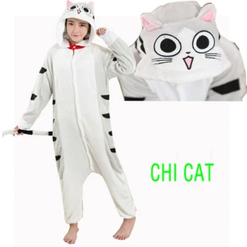 

Adult Flannel Pajamas Cosplay Animal Nightwear Chi Cat Sweet Cosplay Costumes Animal Cartoon Nightie Stitch Pyjamas For Women