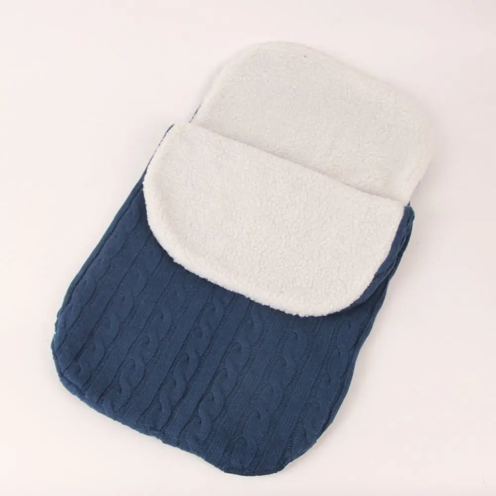 Теплый детский Вязанный плед-конверт, дышащий спальный мешок для новорожденных, милый мягкий спальный мешок для коляски