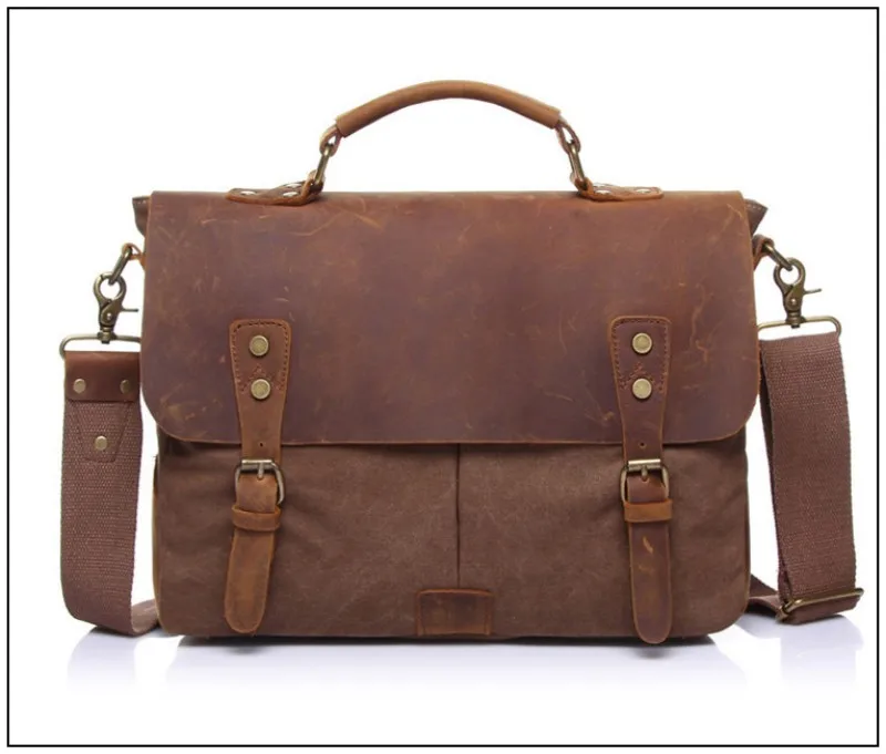 Foikvoon hombres Vintage bolso de mensajero de moda todo-fósforo bolsa de mensajero de marca hombre Popular Casual bolso de hombre bolsa de negocios - 2