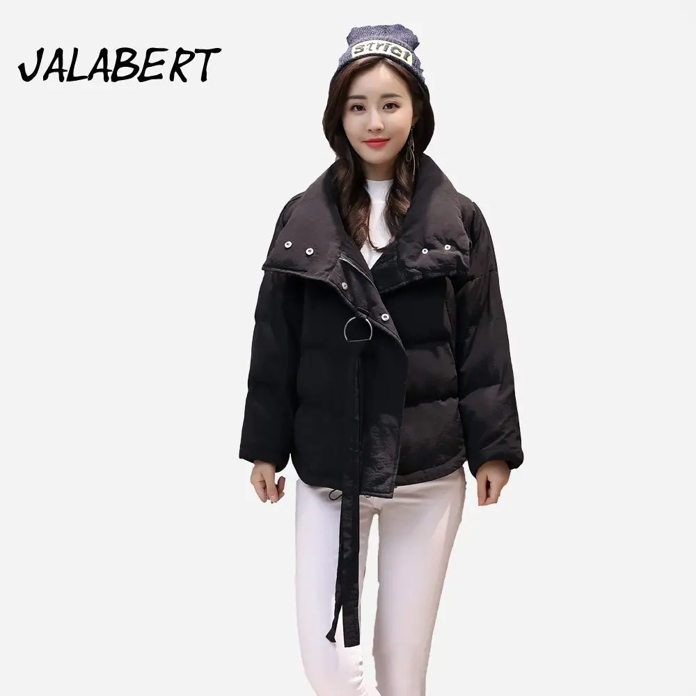 2017 winter new women loose the coat Female short fashion lapel Raglan sleeves warm Parkas Solid