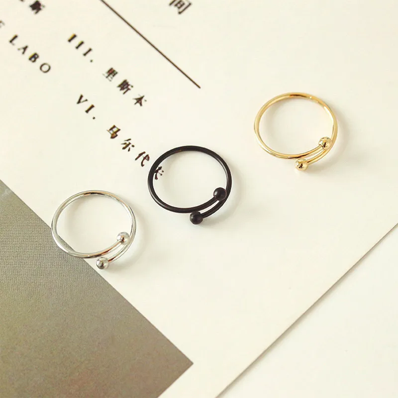 Трендовые Регулируемые кольца из нержавеющей стали для женщин, геометрическое серебряное простое сферическое кольцо с крестом