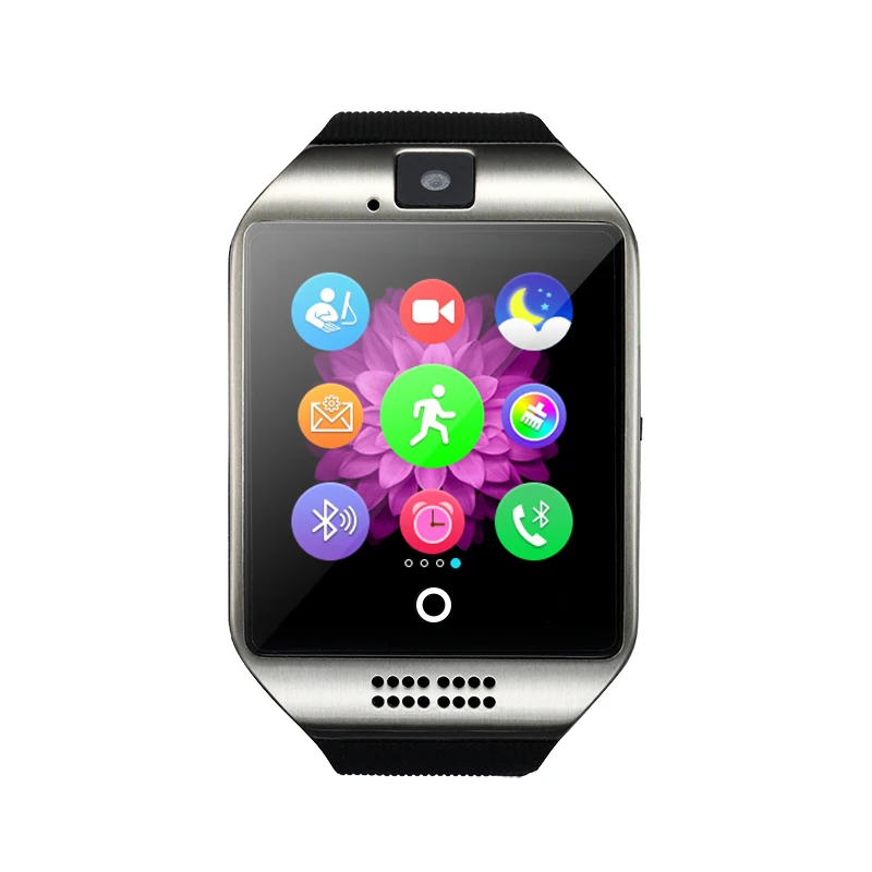 Smart Watch Q18 with Sim&TF Card Slot Push Message Camera Bluetooth Connectivity Android Phone better than DZ09 A1