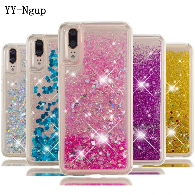Huawei P20 Lite Phone Case Glitter Sequin Liquid Quicksand Case on for