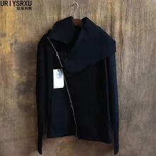 S-4XL!!!Oblique zipper male plus size black autumn and winter outerwear cardigan sweatshirt thermal male thin outerwear