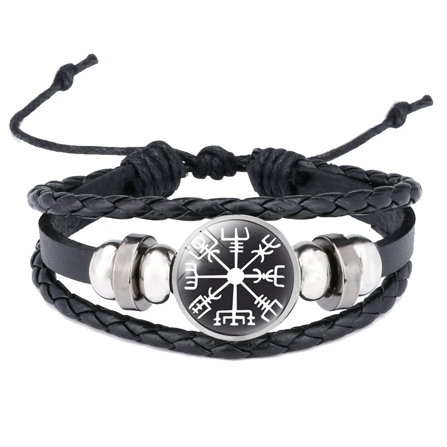Мужской браслет с компасом Viking Vegvisir Вертлюг нордические руны для ювелирных