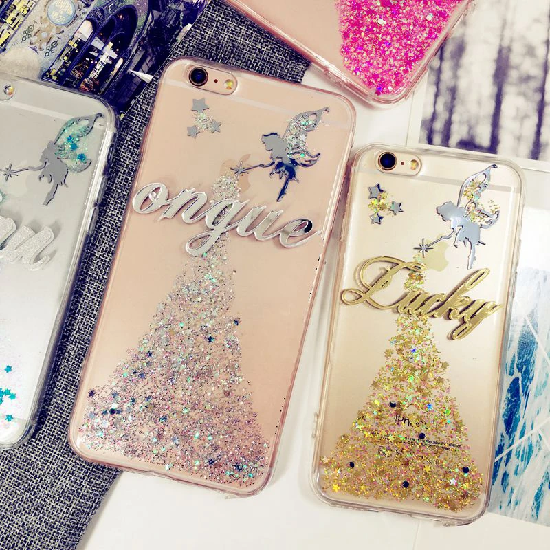 

Luxury Unique Custom name letter angle Skirt glitter soft phone case cover for Samsung galaxy p8 p9 p10 p20 mate 10 lite plus