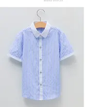 DHL, 8 шт./, рубашки для мальчиков летняя детская одежда детские рубашки с короткими рукавами и галстуком-бабочкой, милая детская рубашка с бородой