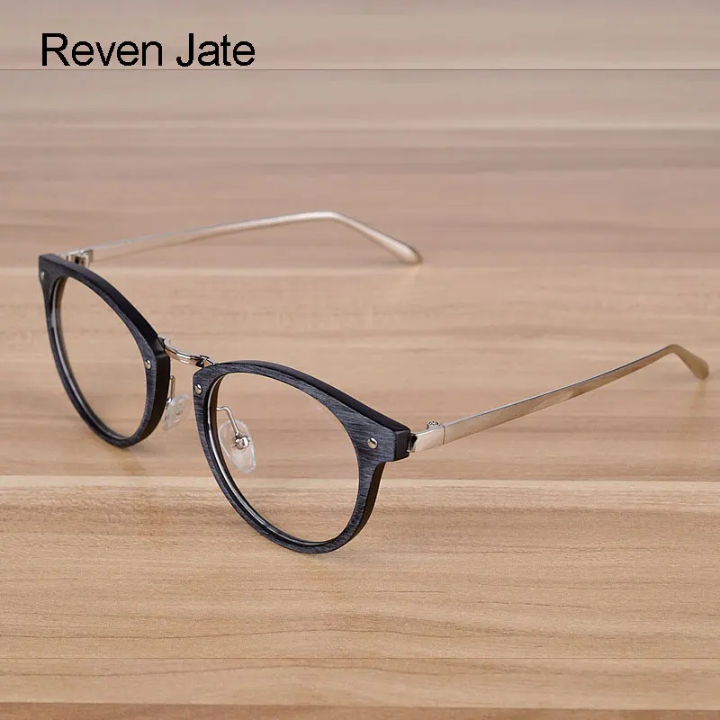 

Reven Jate Glasses Men and Women Unisex Wooden Pattern Fashion Retro Optical Spectacle Eyeglasses Glasses Frame Vintage Eyewear