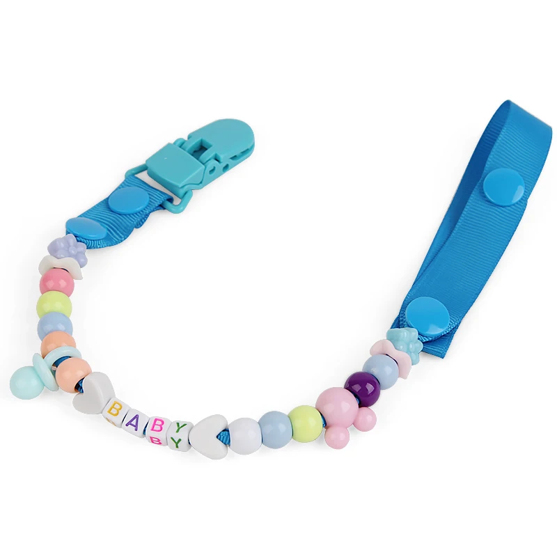 DIY Customed name Pacifier clips Holder chains for nipples personalized colorful Silicon beads baby teeth chew toy