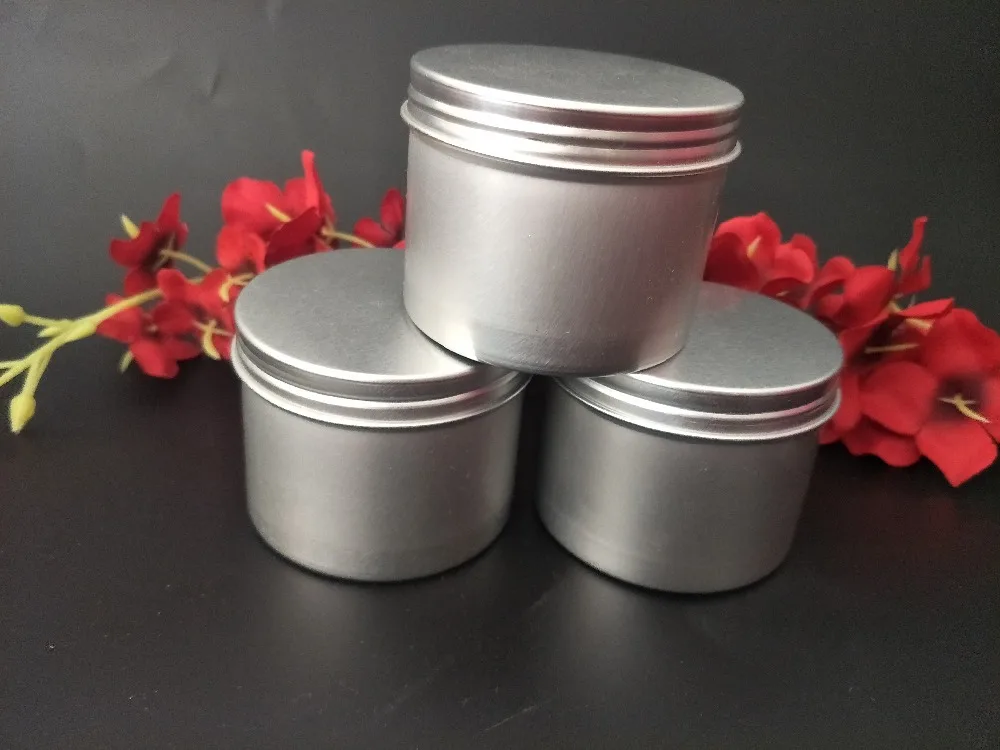 

Free Shipping 20pcs 120g Aluminum Cosmetic Jar 120ml Empty Face Mask Wax Tin Containers For Cream Packing Retail Candy Bottles