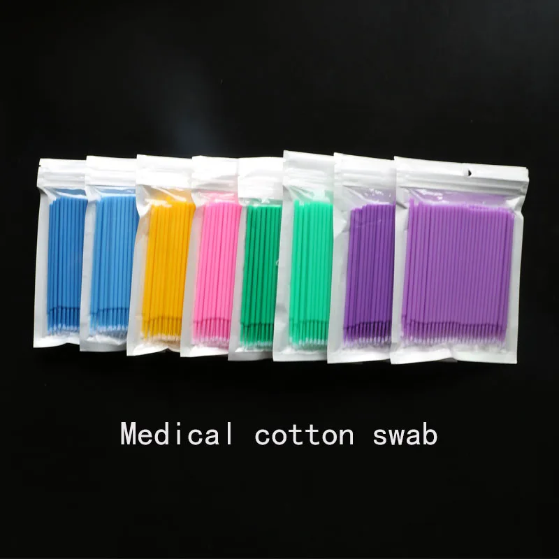 10*100pcs Semi Permanent Embroidery Cotton Swabs Micro Brush Swab Lint Tattoo Disposable Eyelash Extension Individual Applicator | Красота и