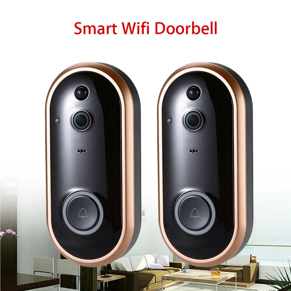 

2pcs/lot WiFi Doorbell Intercom Camera Two Way Talk 166 Degree Night Vision PIR Home Security Smart deurbel camera