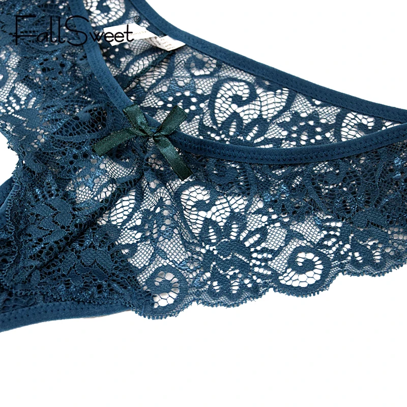 FallSweet 5pcs/Pack! Women Undewear Transparent Lace G String Ultra Thin Knickers Briefs Bow Tangas Bragas