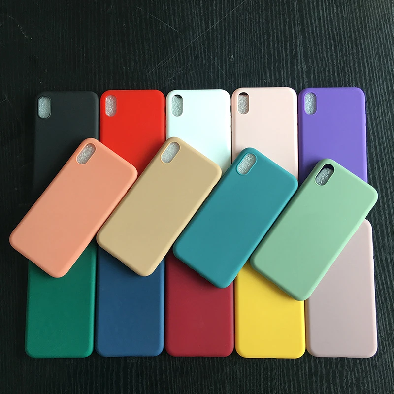 

FATPERSON Candy Colors Phone Cover For iPhone 7Plus 5 5S 6 6S 7 8 Plus Silicone Cases Fundas For iPhone X XR XS Max 2019 Coque