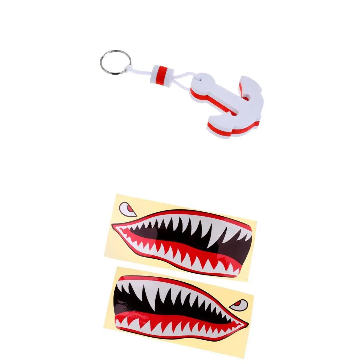 2pcs Waterproof Kayak Boat Stickers Decals + EVA White Marine Floating Buoyant Key Ring Swimming Boating Canoeing Dinghy Yacht