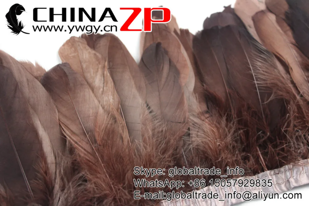 4 Coffee Goose Nagoire Satinettes Feather Trim for Clothes Decorations (1)
