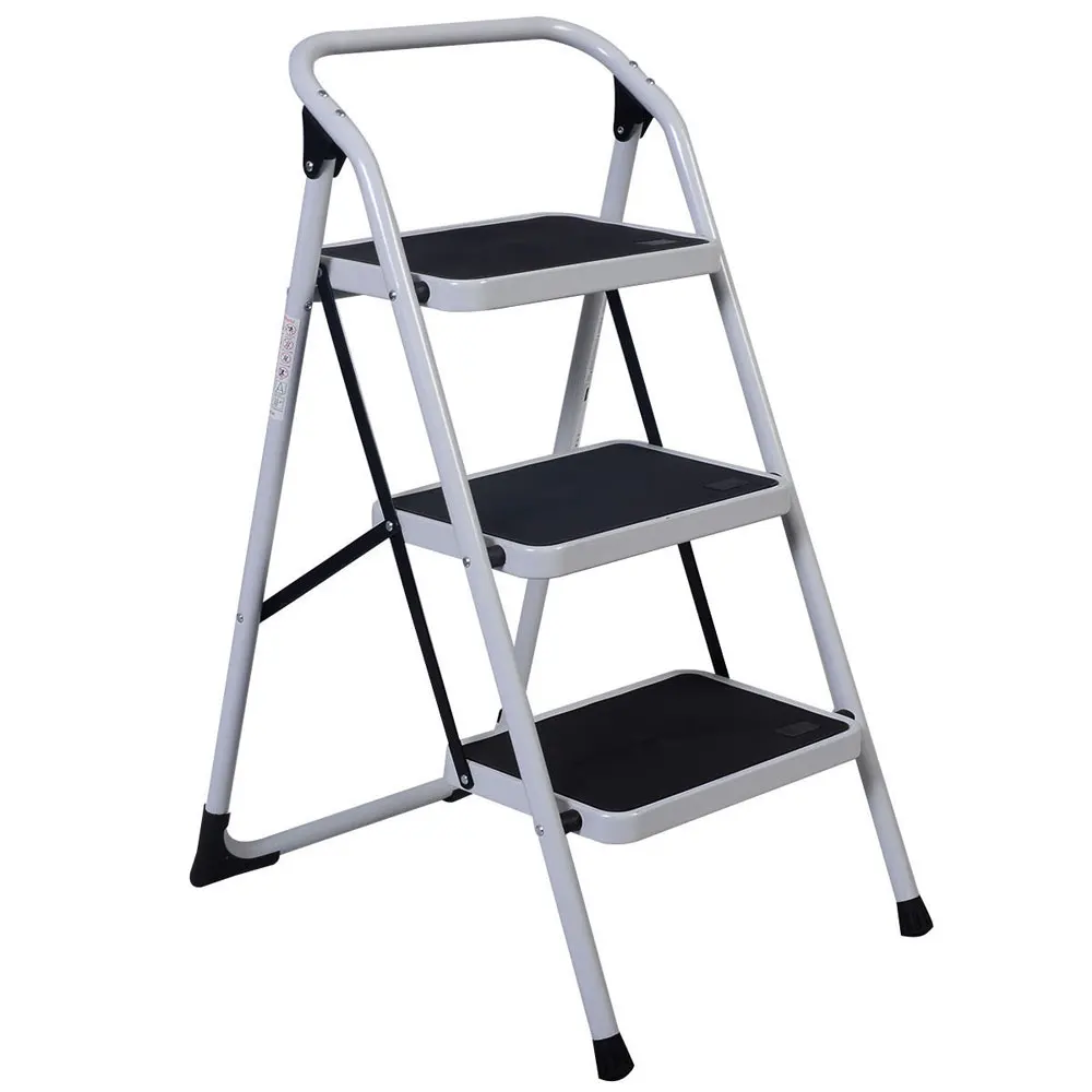 

1PC Useful Non-slip 3-Step Short Handrail Iron Ladder Folding Platform Stepladder For Housework Home Use Furniture