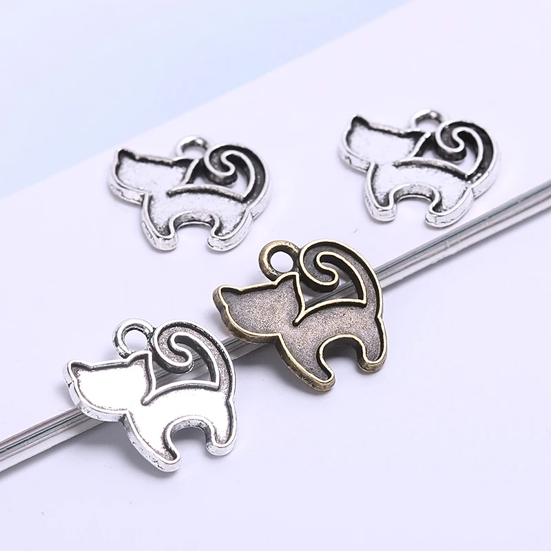 

Vintage Metal Mini Lovely Cat Charms Classic DIY Accessories Handmade Fashion Charms for Jewelry Making 100pieces/lot