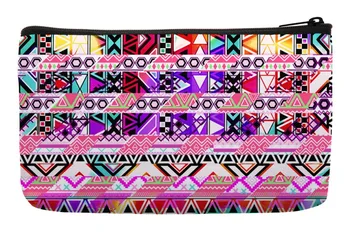 

Pink Abstract geometric Bright Andes Wave Pattern Print Customized Small Cosmetic Bag Wristlet Makeup Bags