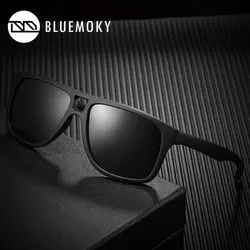 BLUEMOKY черные матовые солнцезащитные очки для мужчин HD поляризованные UV400 солнцезащитные очки сюда Для мужчин Вождение Polaroid площадь Оттенки